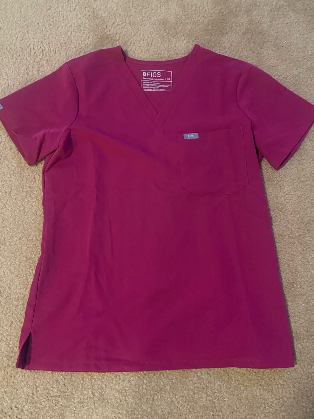 Figs Deep Cranberry Catarina Scrub Top